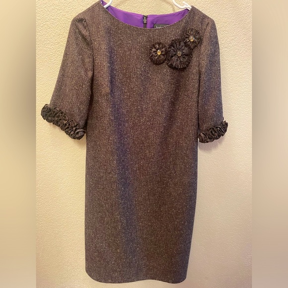 Jessica Howard Dresses & Skirts - Jessica Howard Brown Dress with Purple Lining